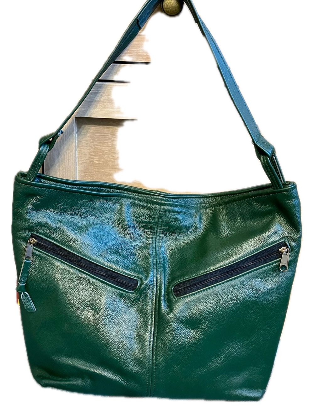 Women's Green Leather Shoulder Bag